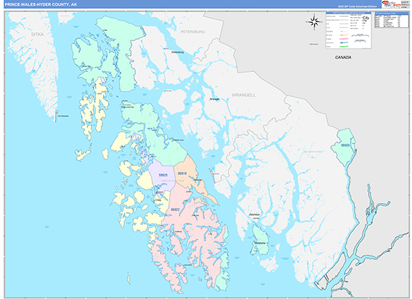 Prince of Wales-Hyder Borough (County), AK Wall Map